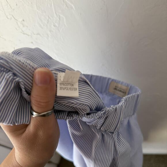 Luxara Paris Pajama Pants Medium Pinstripe Wide Leg Elastic Waist Pockets Preppy - Picture 10 of 10